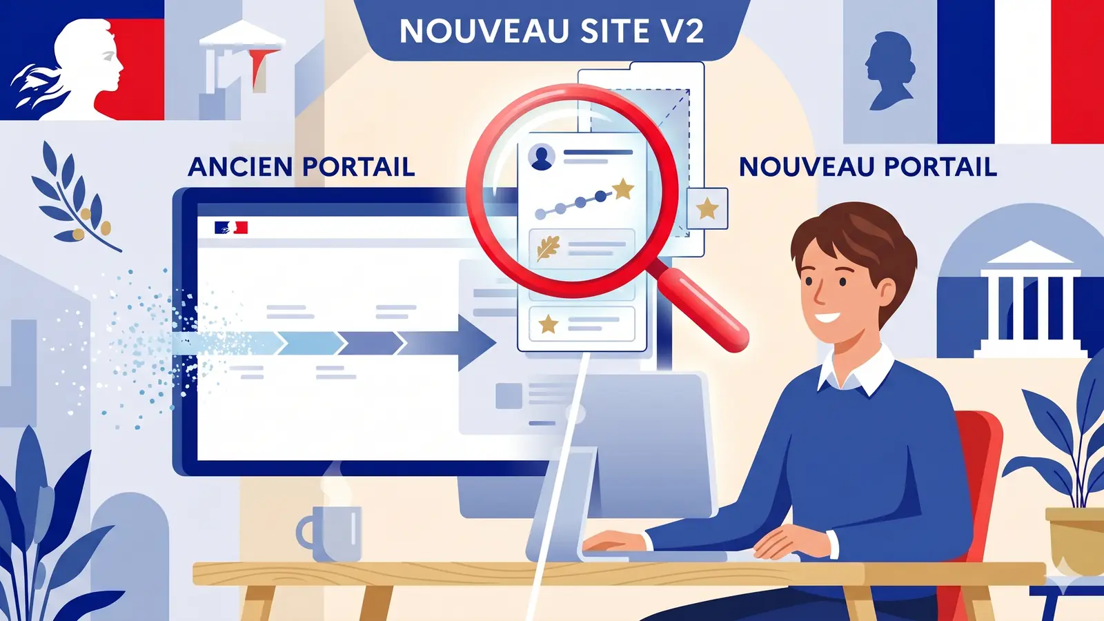 Nouveau site ANEF (version 2, 2026) : ancien portail qui devient le nouveau, avec une loupe sur le suivi du dossier de naturalisation