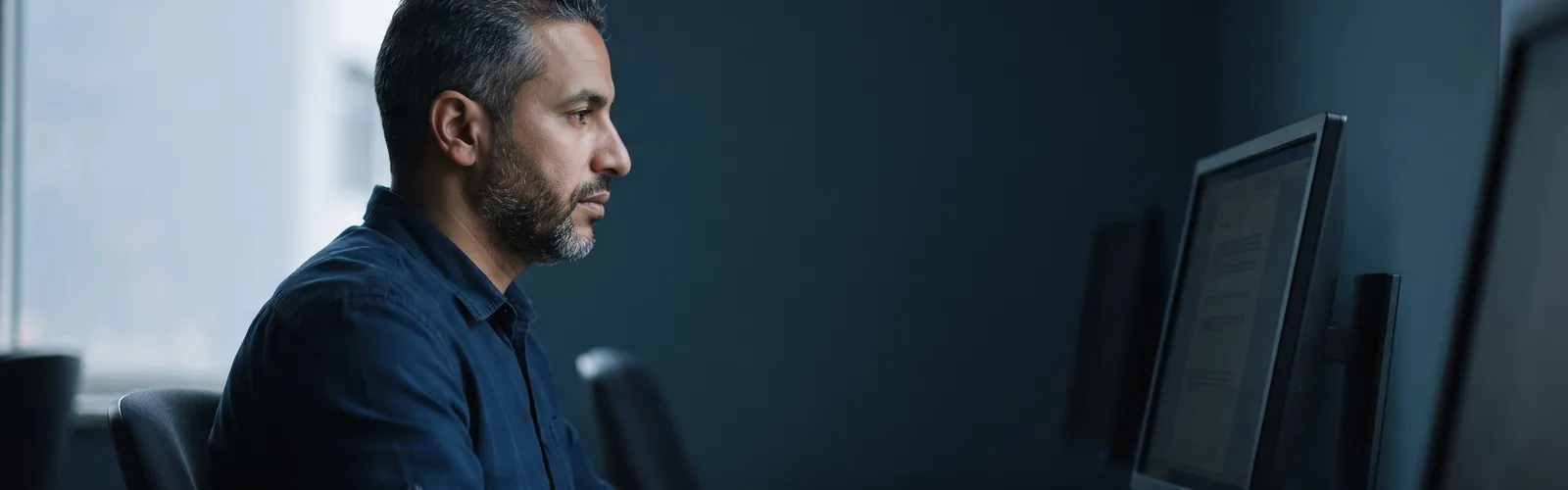 مرشح يجتاز الامتحان المدني على الحاسوب في مركز معتمد